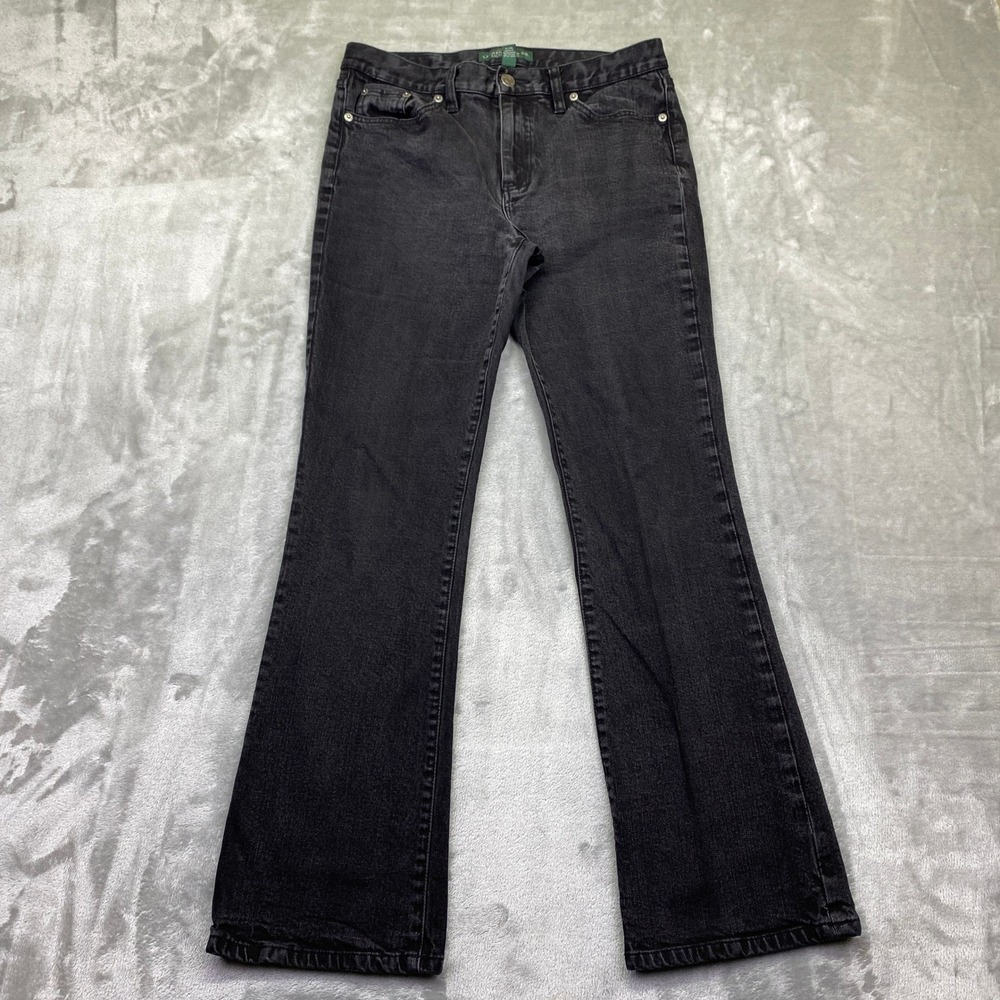 LRL Ralph Lauren Women's Classic Bootcut Jeans Black Denim Sz 6 Fits 29" Western